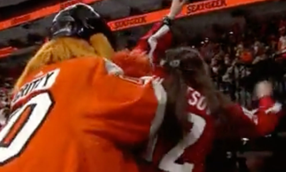 Gritty was not amused with a Capitals fan