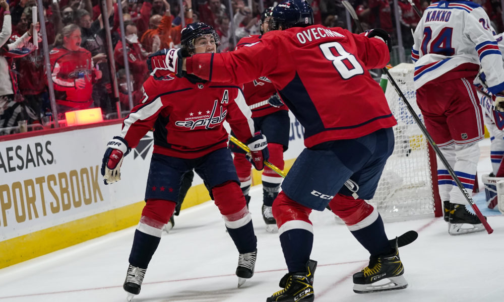 Capitals forwards T.J. Oshie and Alex Ovechkin