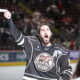 Hershey Bears center Mike Vecchione celebrates the team's win in Game 4 of the Calder Cup Finals. (Tori Hartman/Hershey Bears)